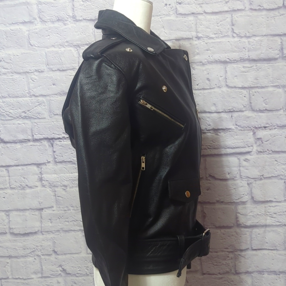 Lexther Leather Motorcycle Jacket NWOT - Picture 3 of 4